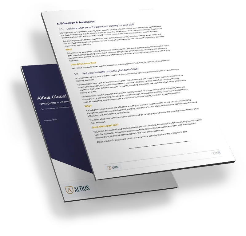 Pages from the Cybersecurity Readiness whitepaper.